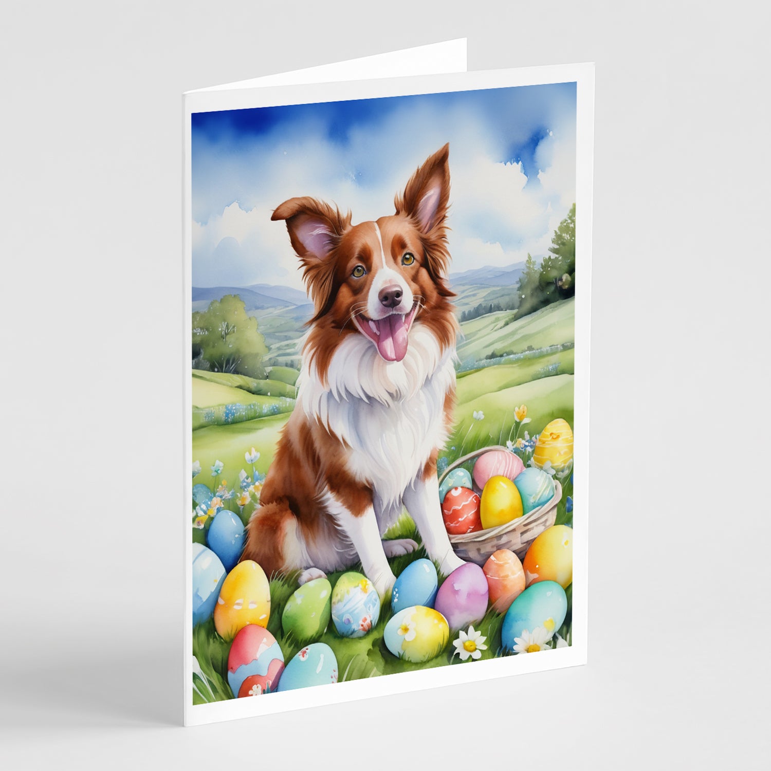 Buy this Border Collie Easter Egg Hunt Greeting Cards Pack of 8