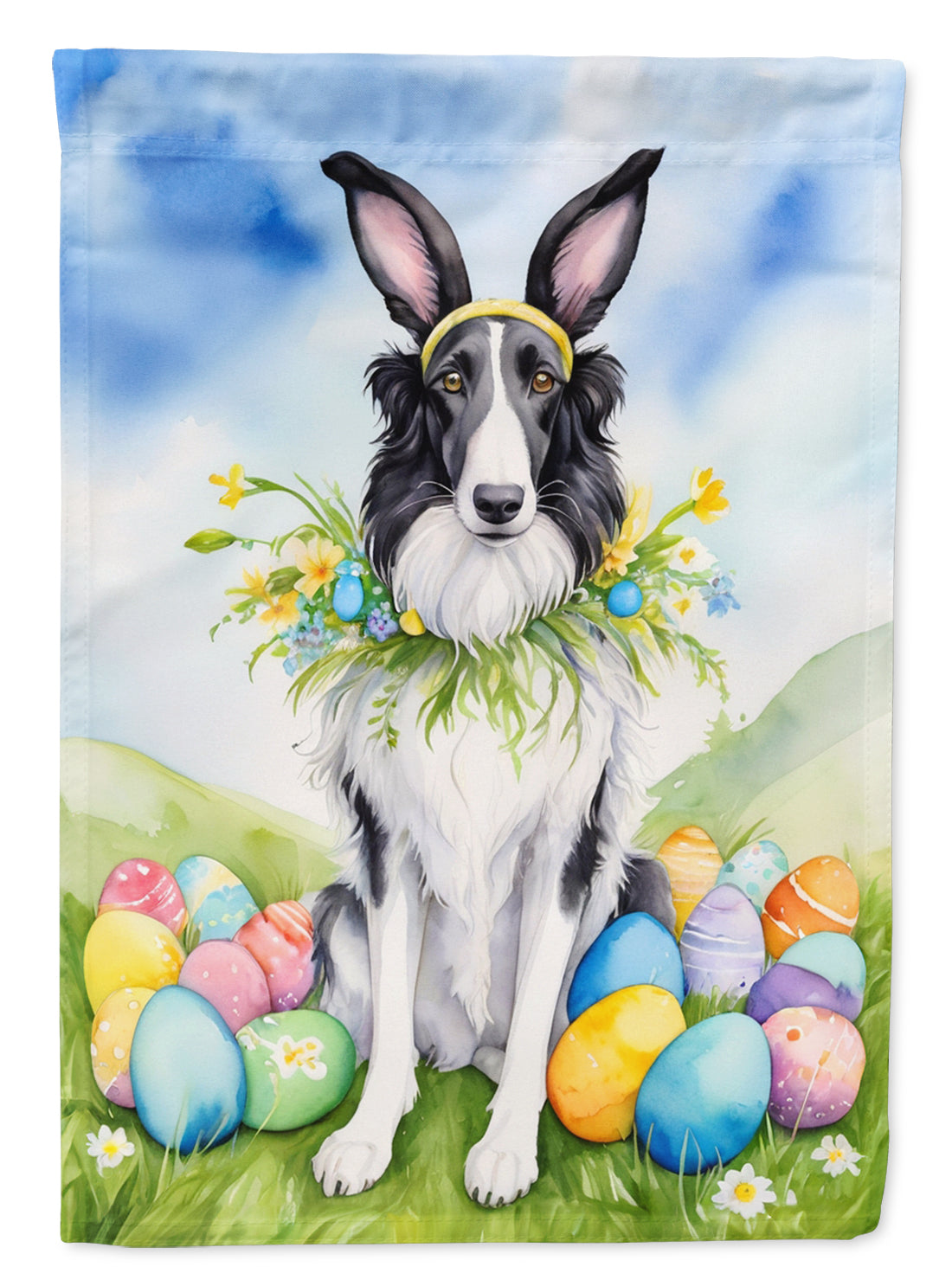 Buy this Borzoi Easter Egg Hunt House Flag