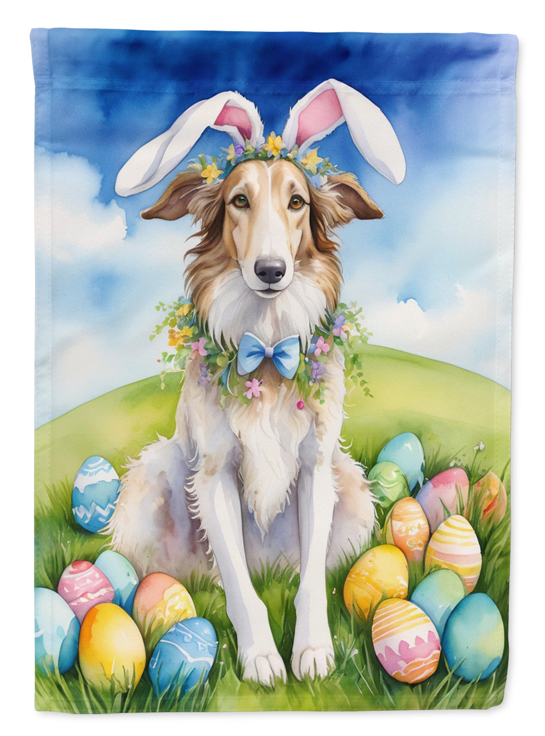 Buy this Borzoi Easter Egg Hunt House Flag