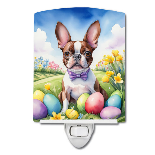 Buy this Boston Terrier Easter Egg Hunt Ceramic Night Light