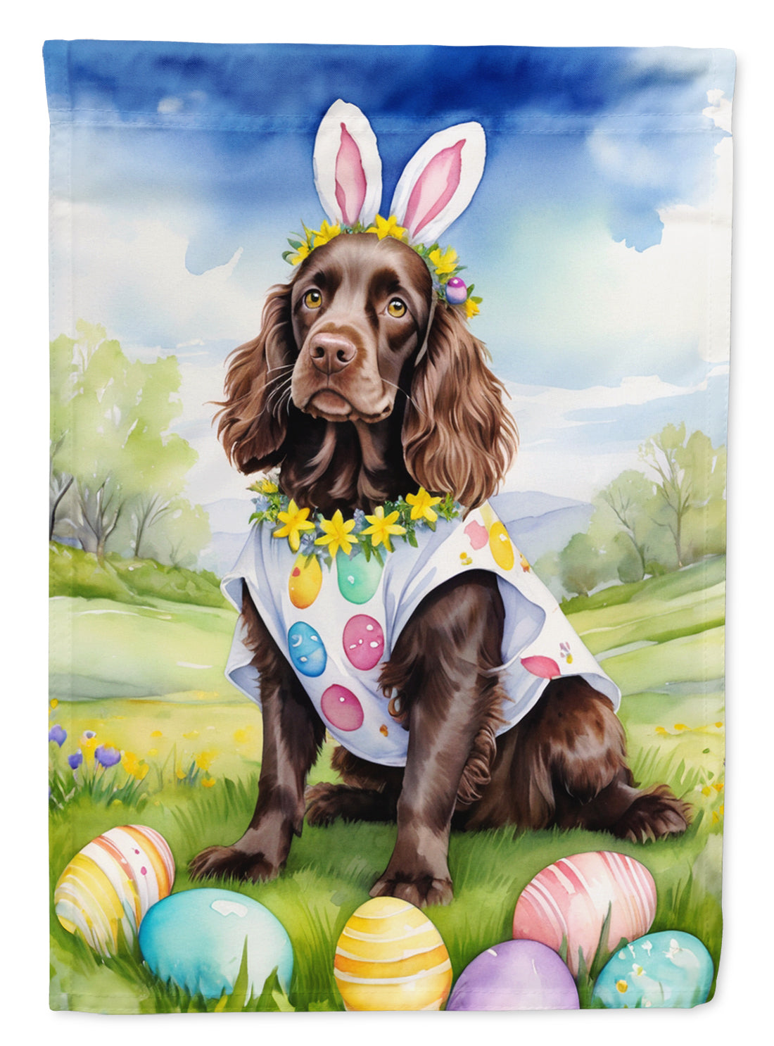 Buy this Boykin Spaniel Easter Egg Hunt House Flag