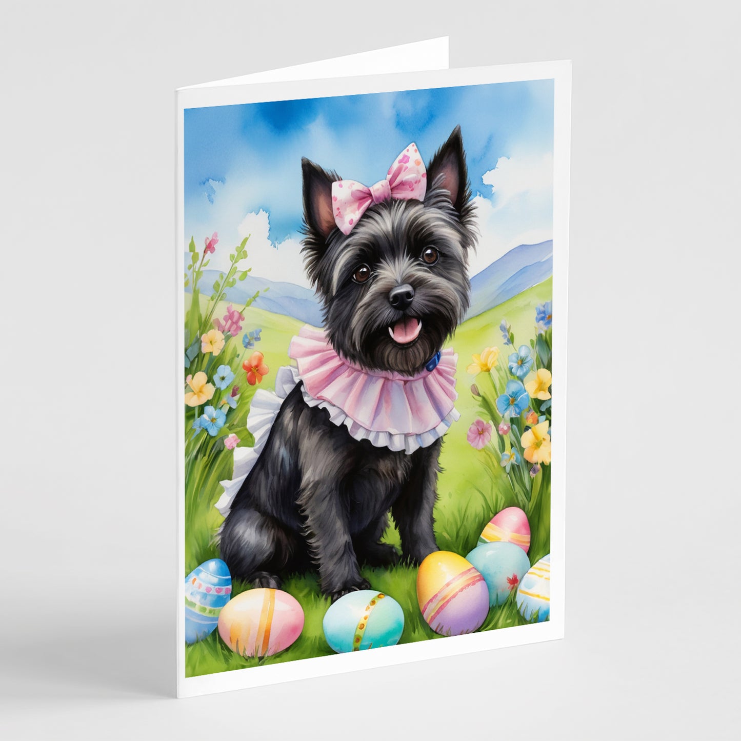 Buy this Cairn Terrier Easter Egg Hunt Greeting Cards Pack of 8