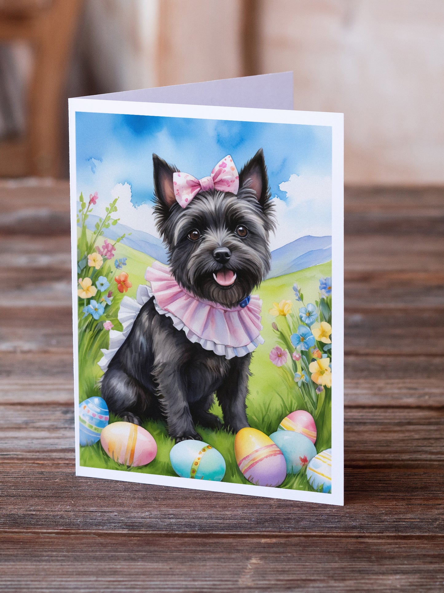 Cairn Terrier Easter Egg Hunt Greeting Cards Pack of 8