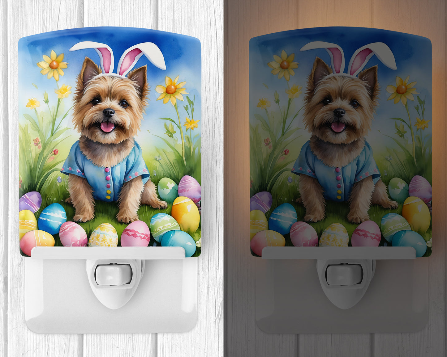 Cairn Terrier Easter Egg Hunt Ceramic Night Light