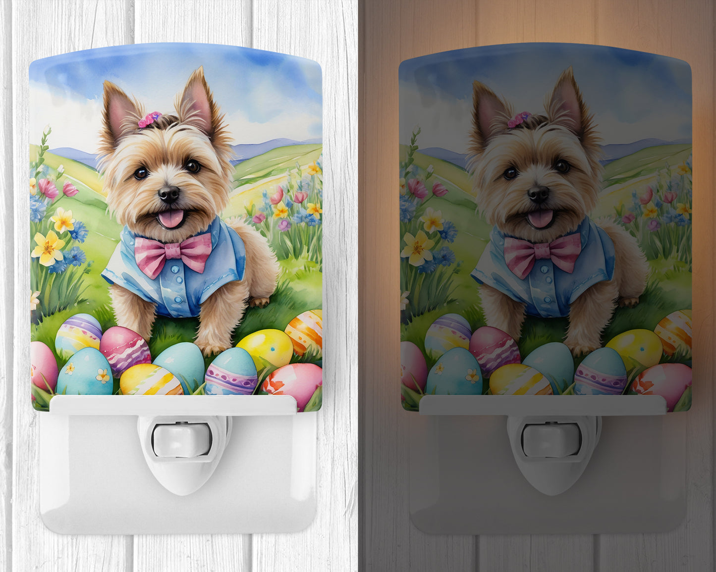 Cairn Terrier Easter Egg Hunt Ceramic Night Light