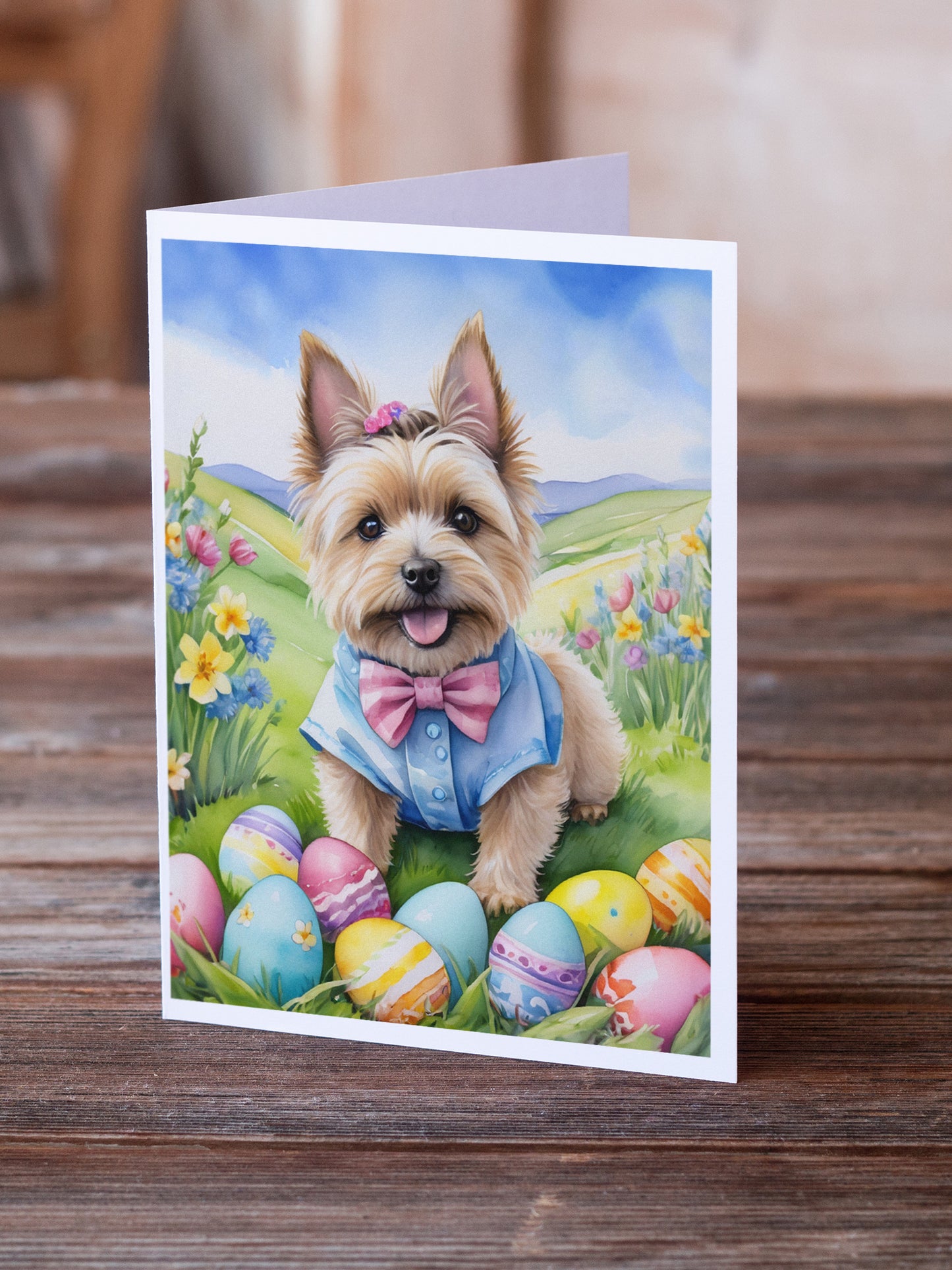 Cairn Terrier Easter Egg Hunt Greeting Cards Pack of 8