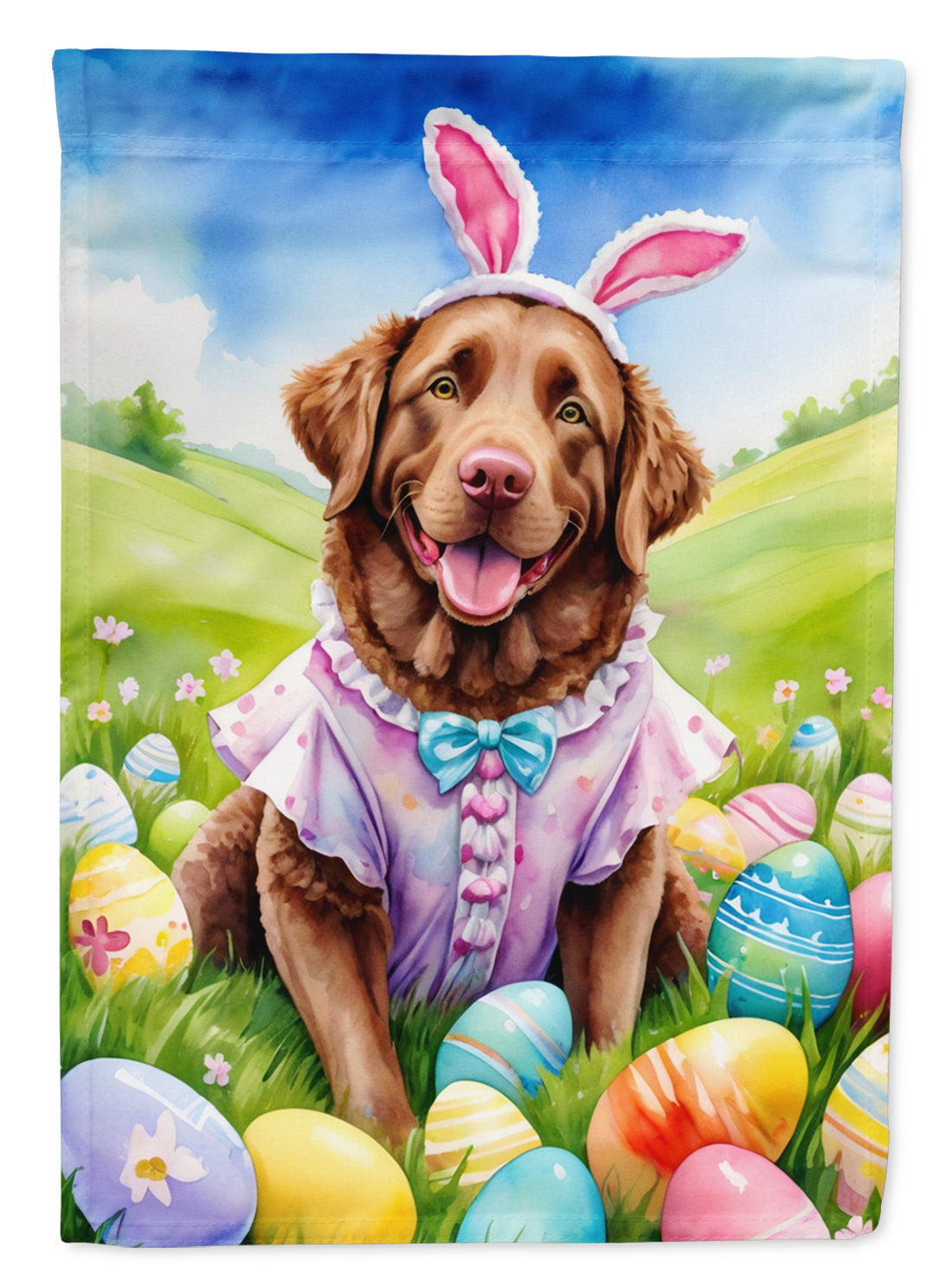 Buy this Chesapeake Bay Retriever Easter Egg Hunt Garden Flag