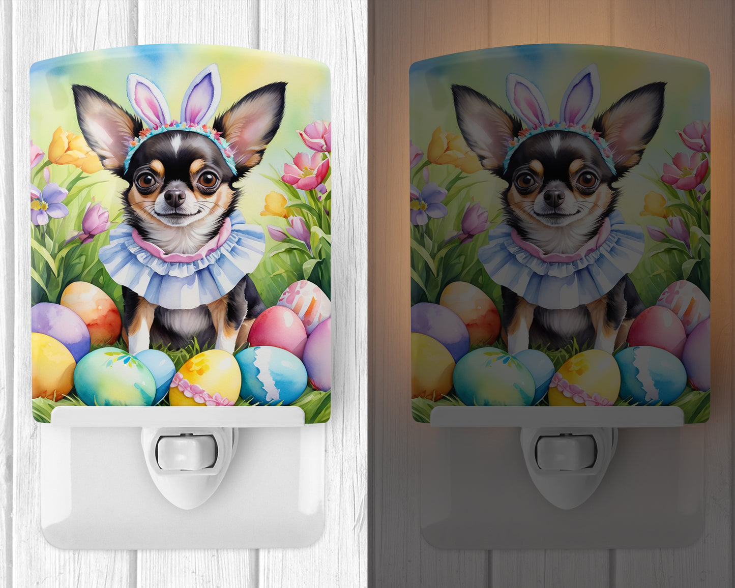 Chihuahua Easter Egg Hunt Ceramic Night Light