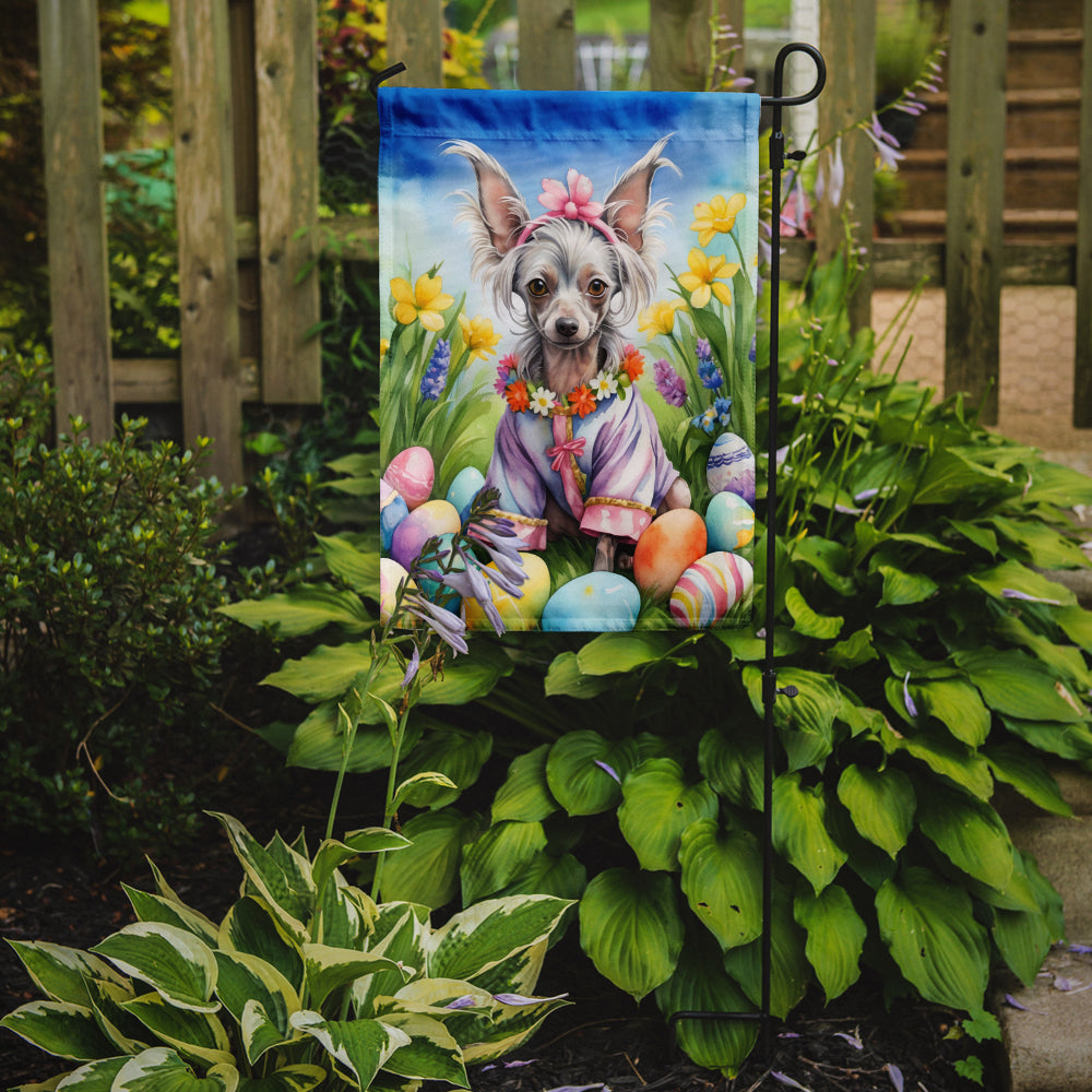 Chinese Crested Easter Egg Hunt Garden Flag