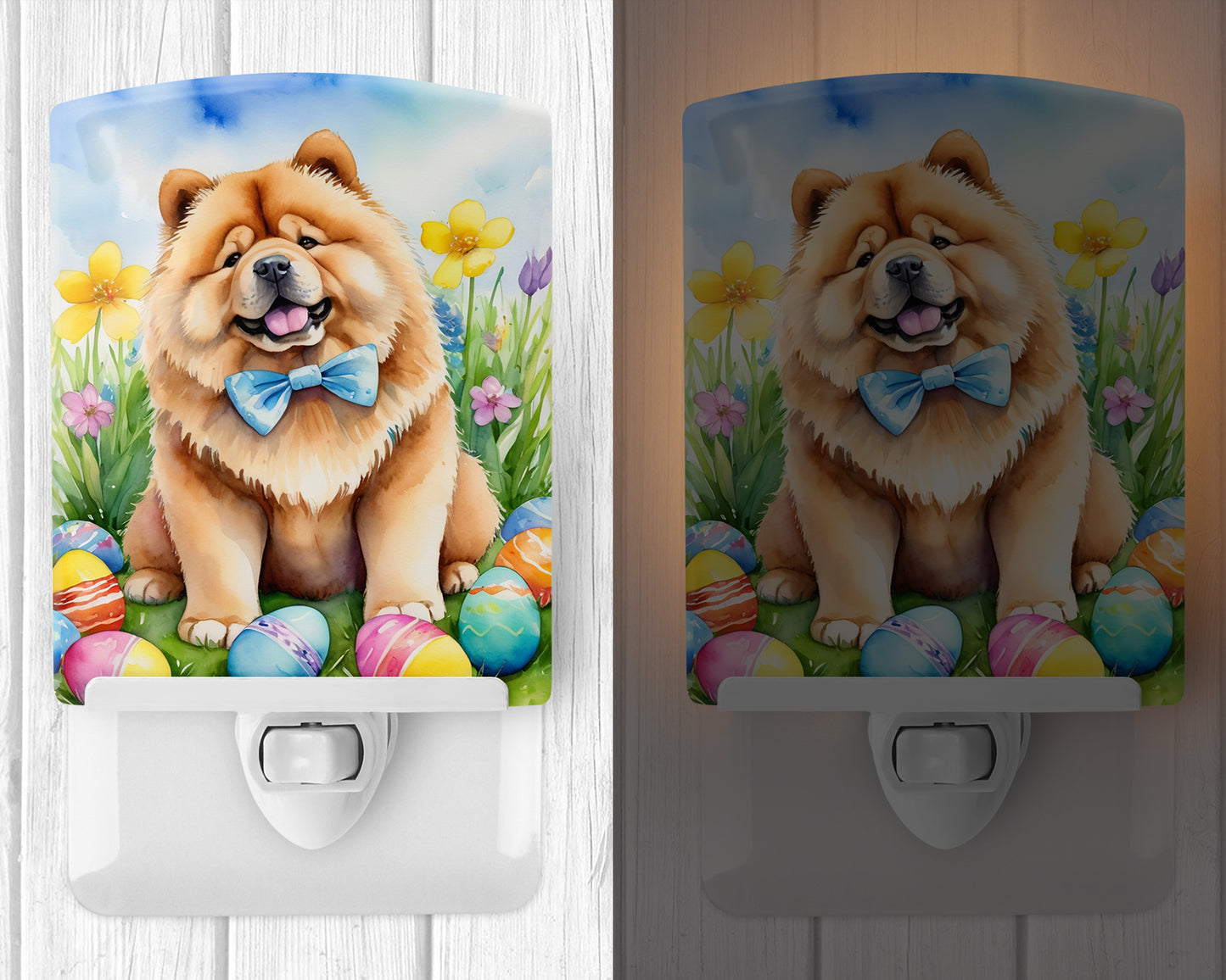 Chow Chow Easter Egg Hunt Ceramic Night Light