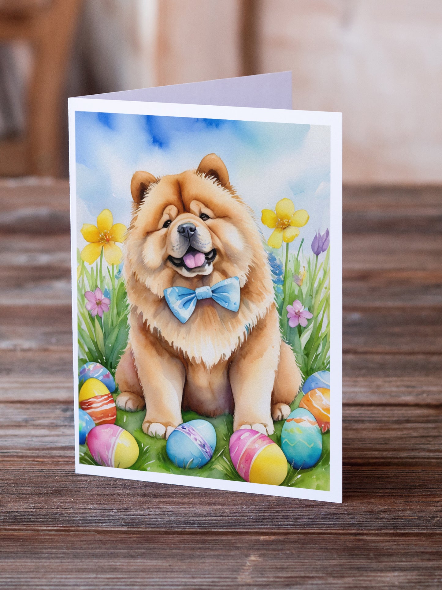 Chow Chow Easter Egg Hunt Greeting Cards Pack of 8