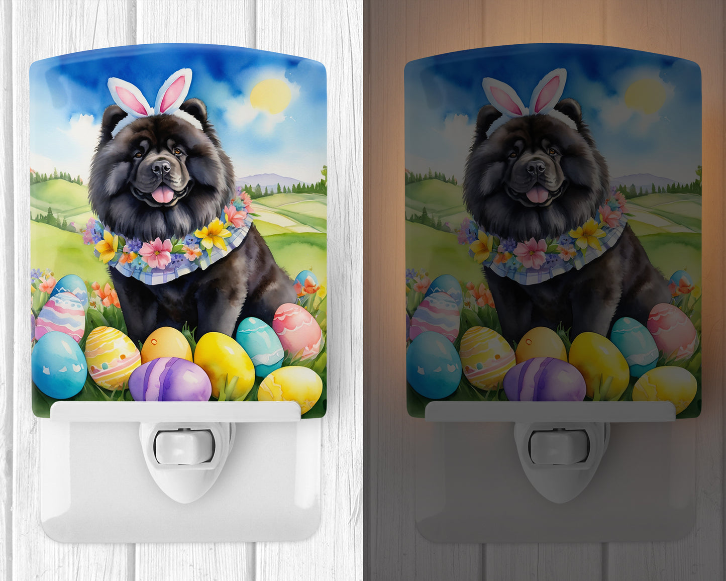 Chow Chow Easter Egg Hunt Ceramic Night Light