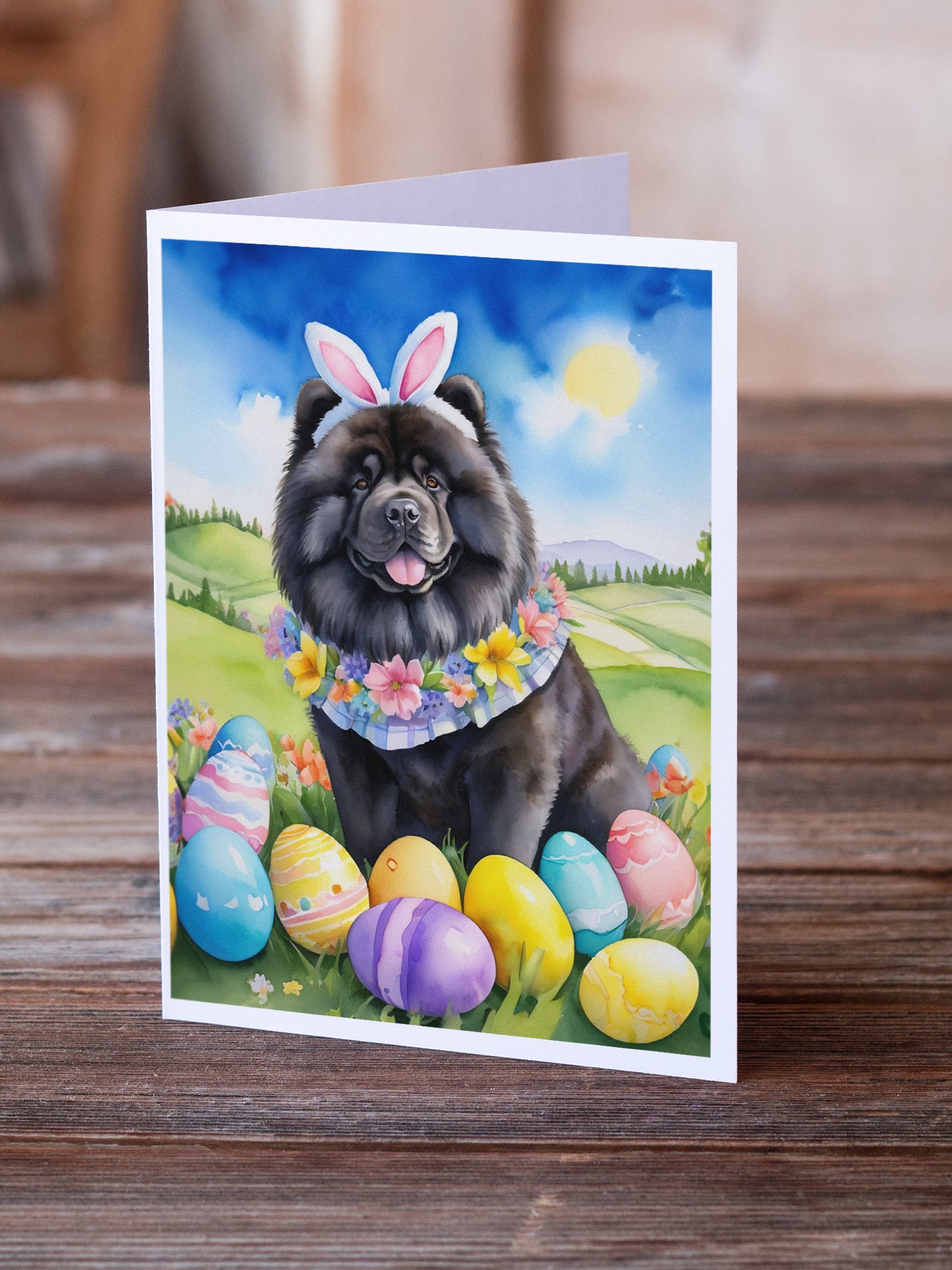 Chow Chow Easter Egg Hunt Greeting Cards Pack of 8