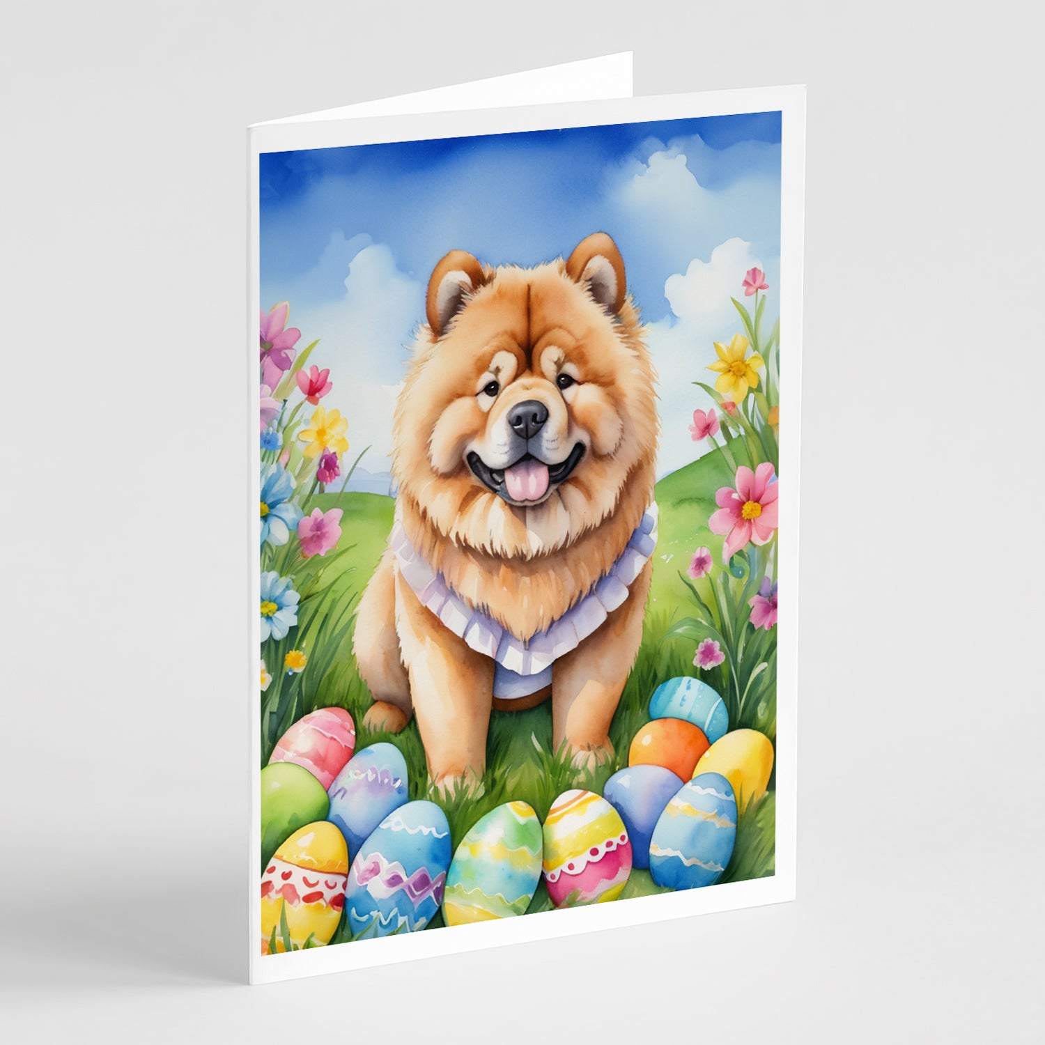 Buy this Chow Chow Easter Egg Hunt Greeting Cards Pack of 8