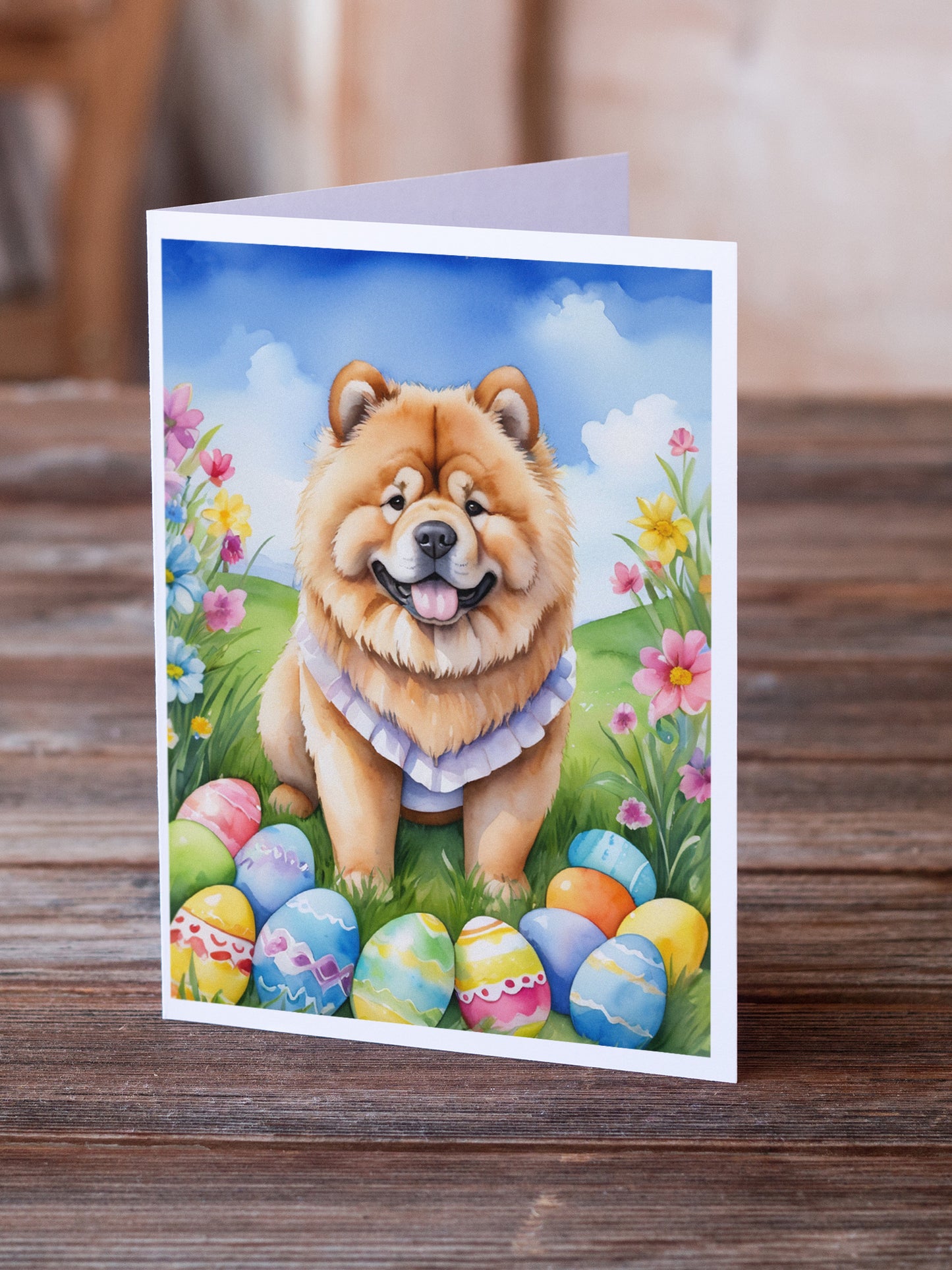 Chow Chow Easter Egg Hunt Greeting Cards Pack of 8