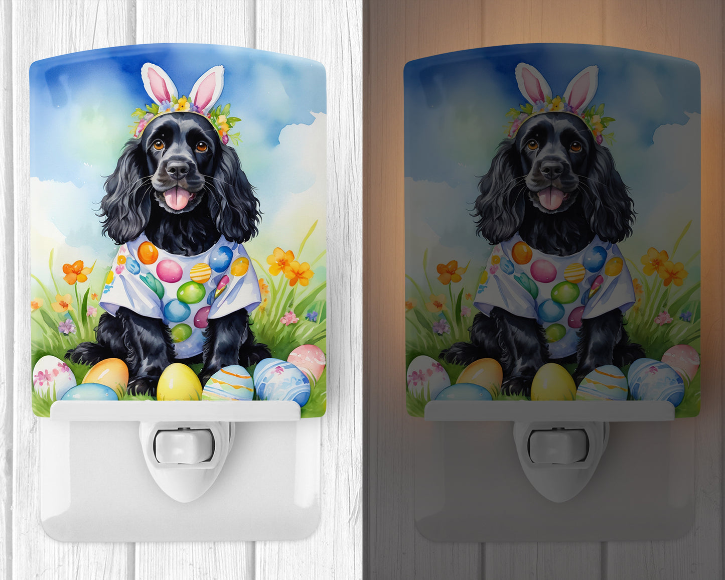 Cocker Spaniel Easter Egg Hunt Ceramic Night Light