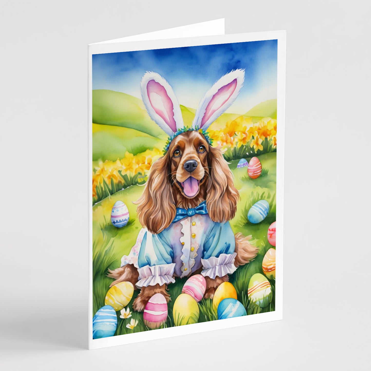 Buy this Cocker Spaniel Easter Egg Hunt Greeting Cards Pack of 8