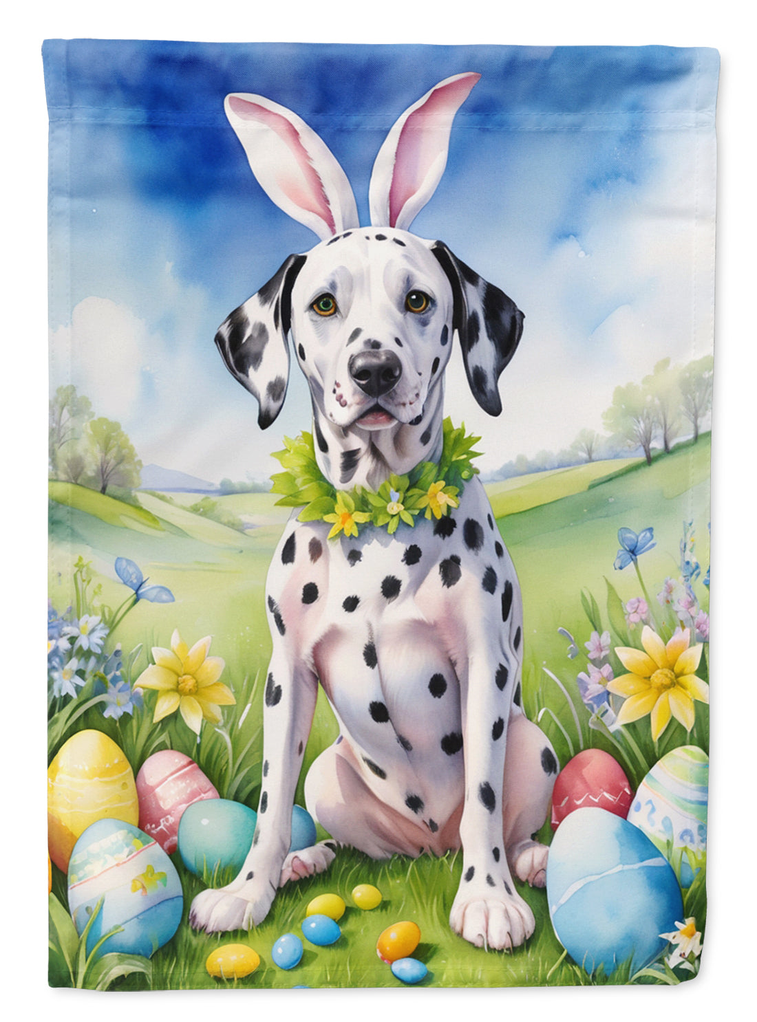 Buy this Dalmatian Easter Egg Hunt House Flag