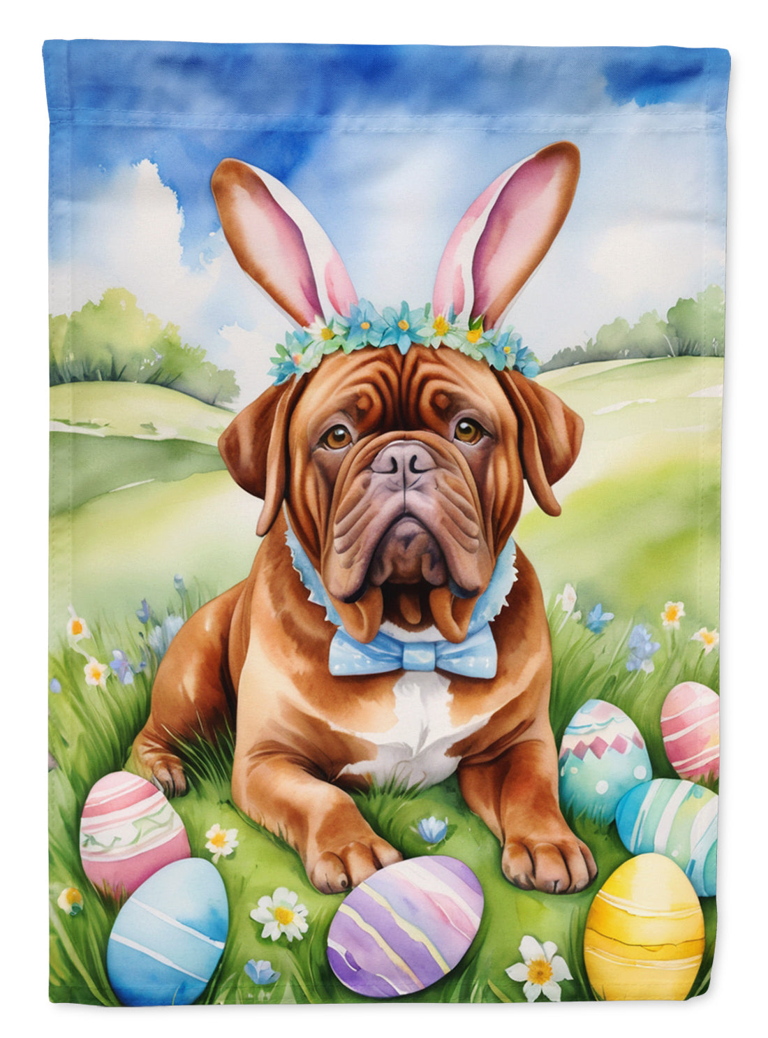 Buy this Dogue de Bordeaux Easter Egg Hunt House Flag