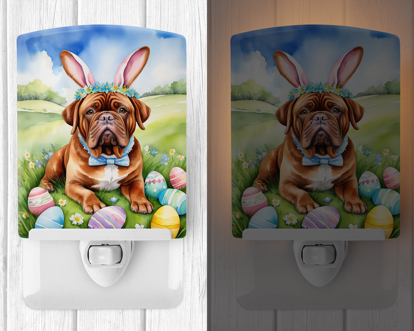 Dogue de Bordeaux Easter Egg Hunt Ceramic Night Light