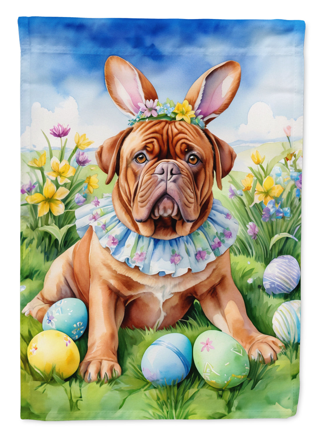 Buy this Dogue de Bordeaux Easter Egg Hunt House Flag