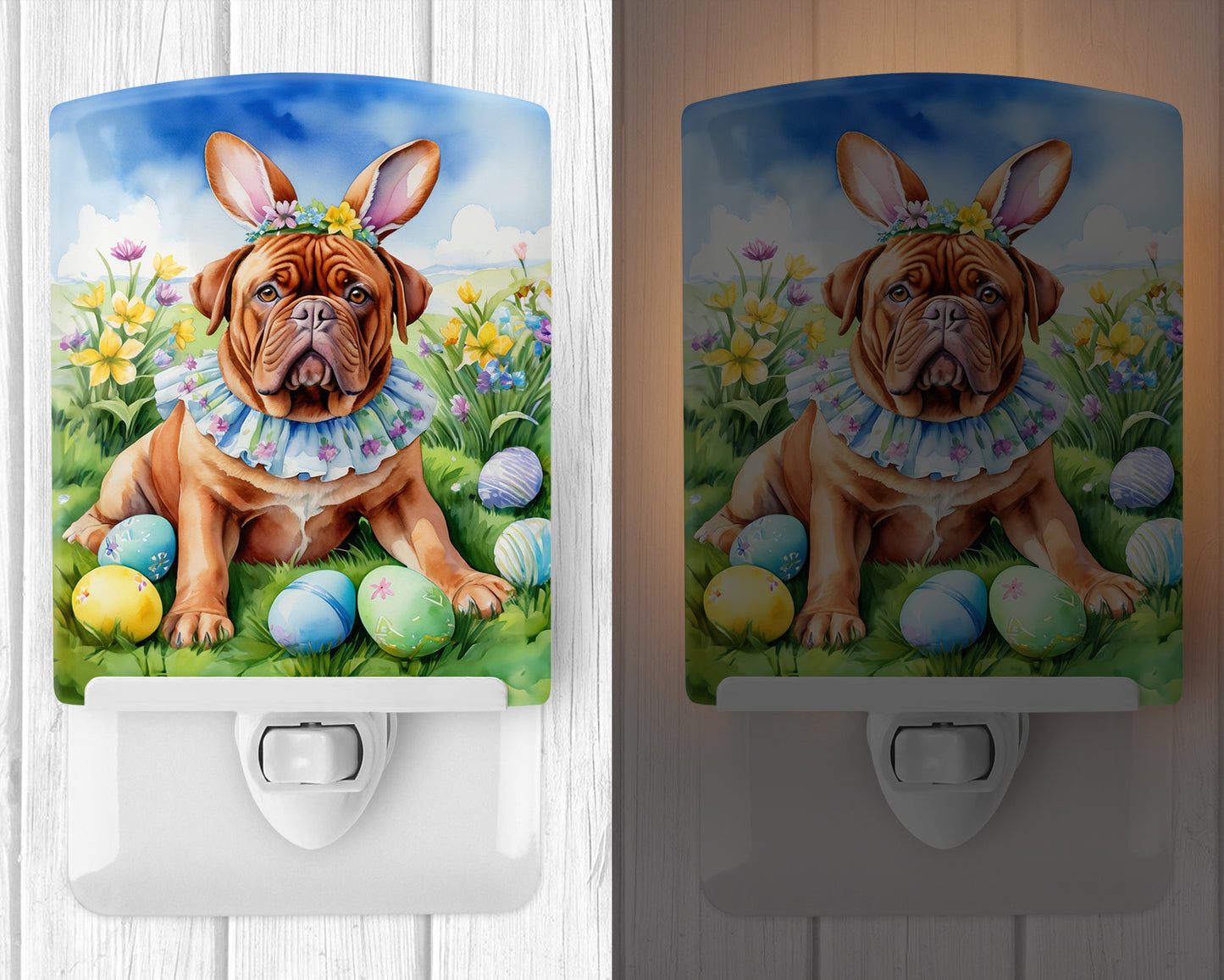 Dogue de Bordeaux Easter Egg Hunt Ceramic Night Light