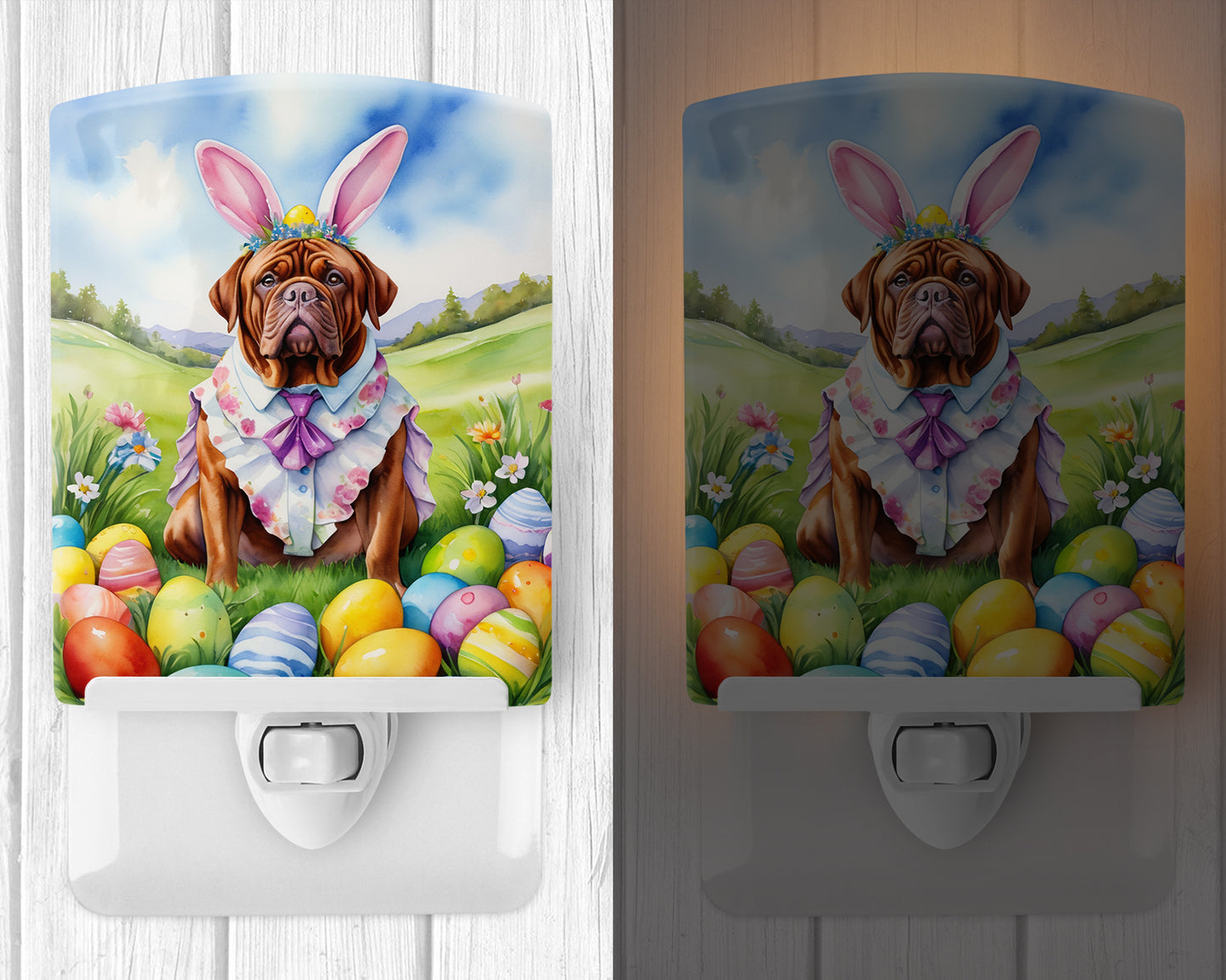 Dogue de Bordeaux Easter Egg Hunt Ceramic Night Light