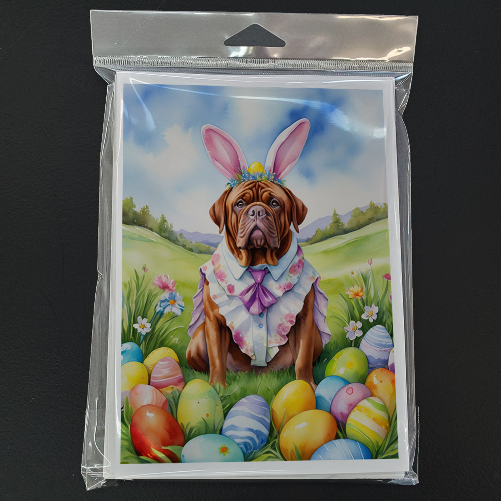 Dogue de Bordeaux Easter Egg Hunt Greeting Cards Pack of 8