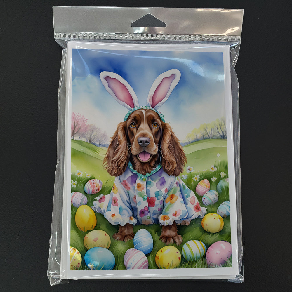 English Cocker Spaniel Easter Egg Hunt Greeting Cards Pack of 8