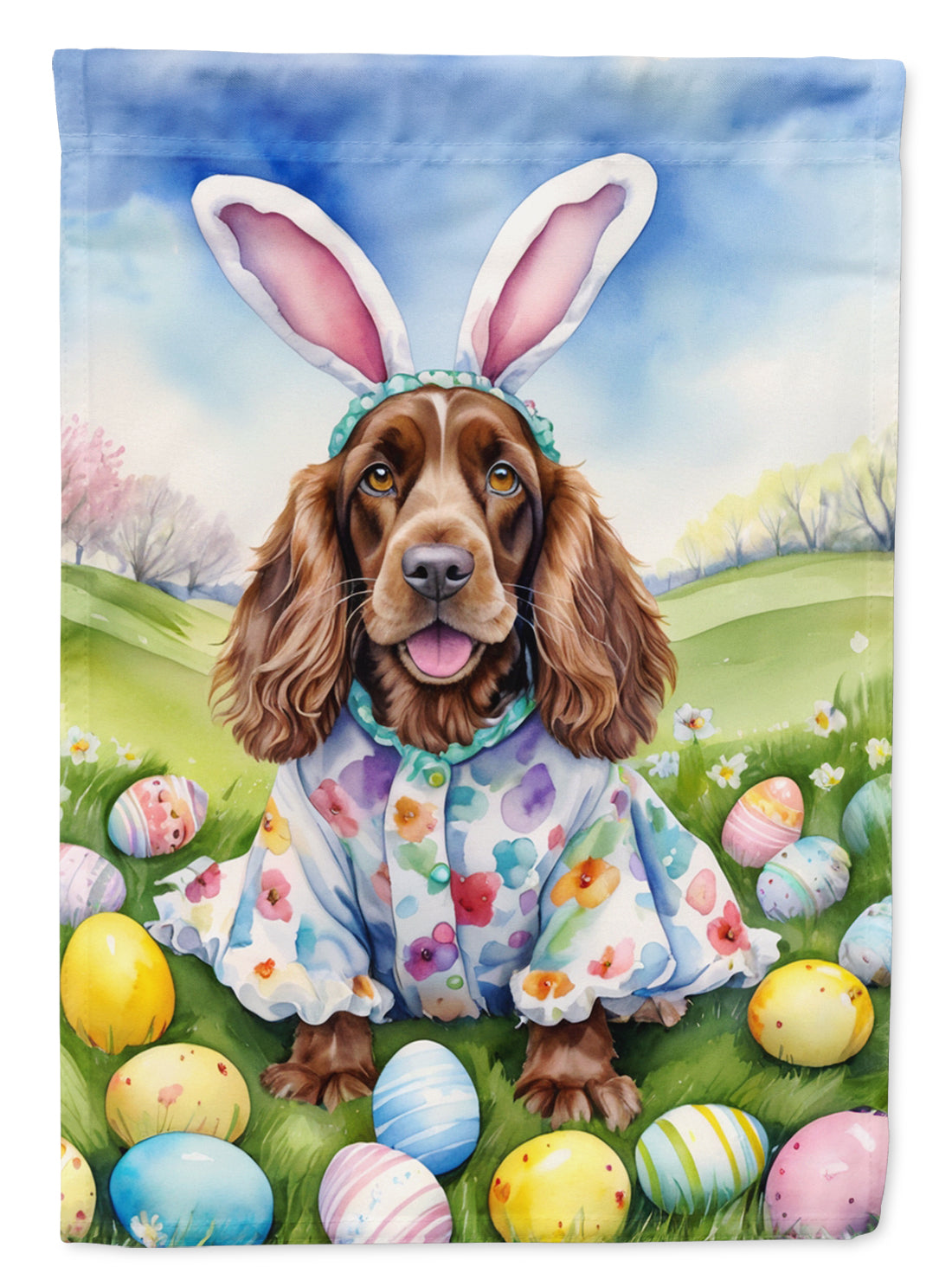 Buy this English Cocker Spaniel Easter Egg Hunt Garden Flag