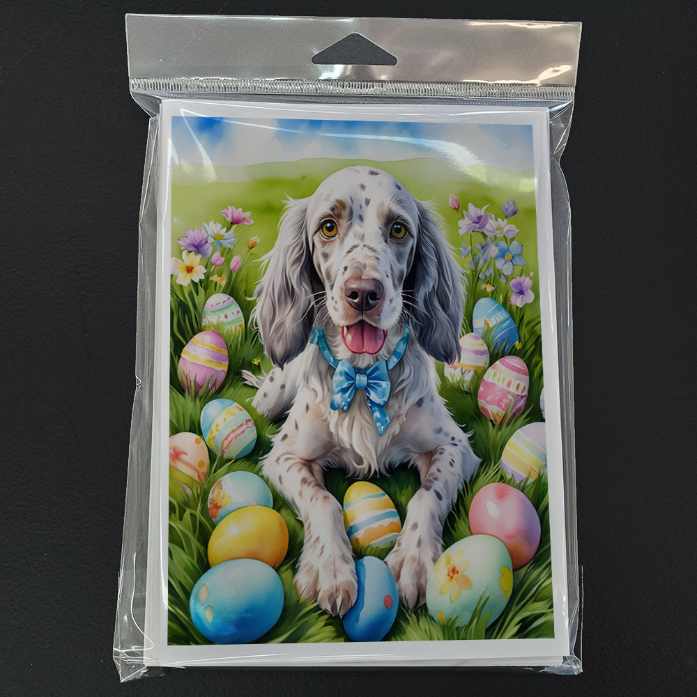 English Setter Easter Egg Hunt Greeting Cards Pack of 8