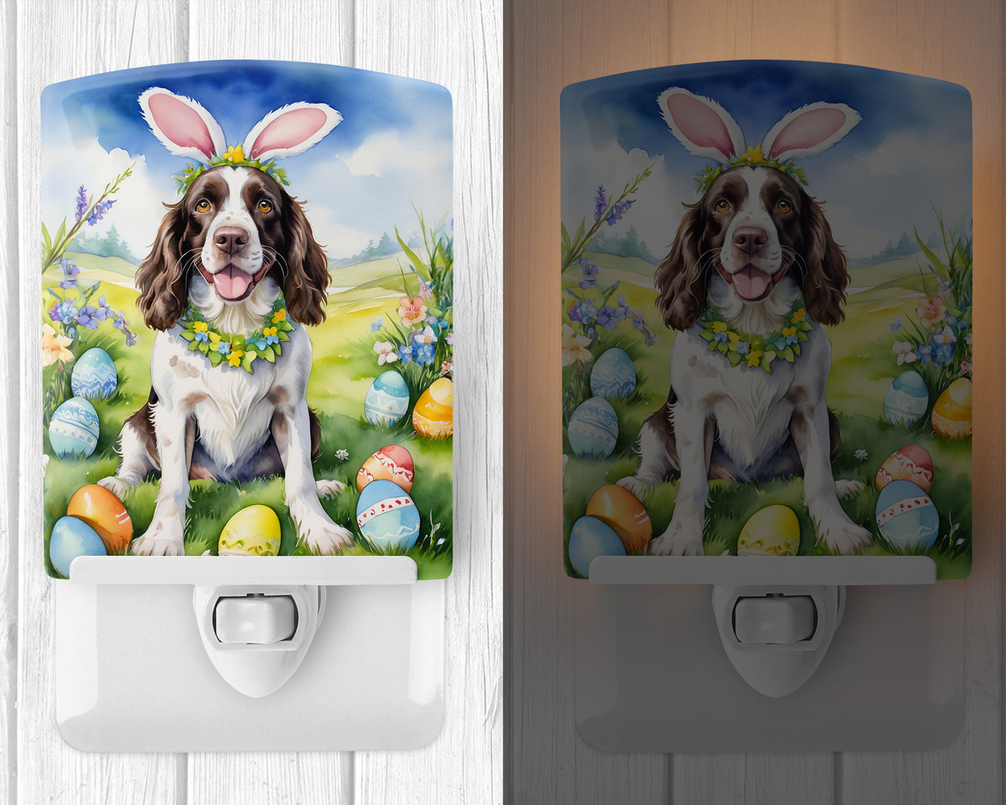 English Springer Spaniel Easter Egg Hunt Ceramic Night Light