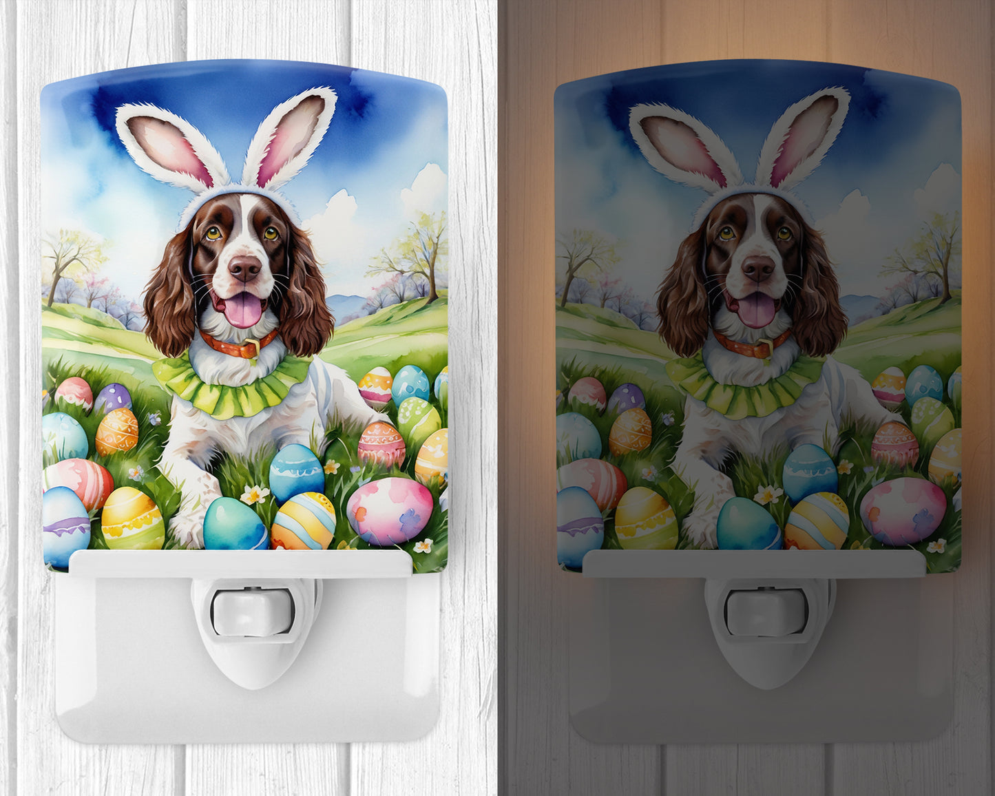 English Springer Spaniel Easter Egg Hunt Ceramic Night Light