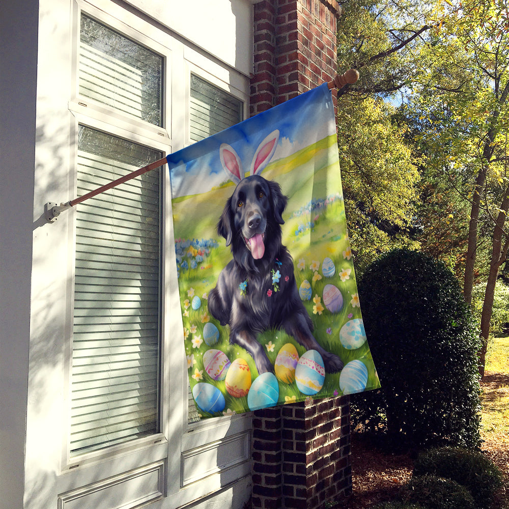 Flat-Coated Retriever Easter Egg Hunt House Flag