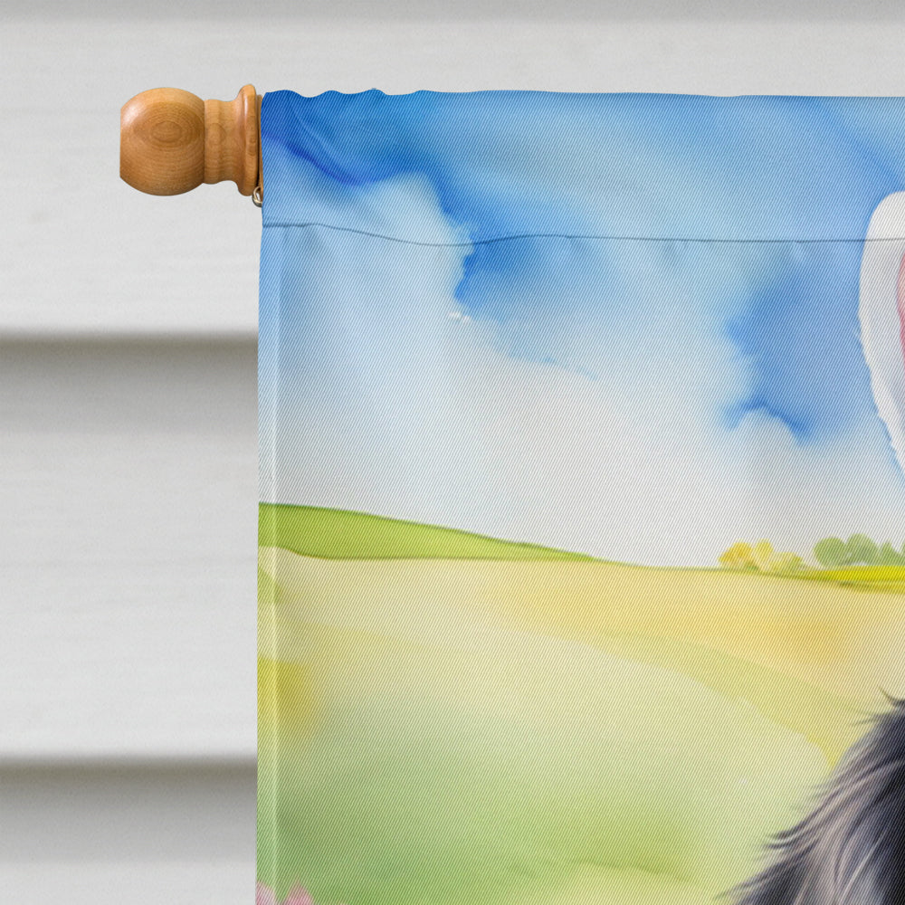 Flat-Coated Retriever Easter Egg Hunt House Flag