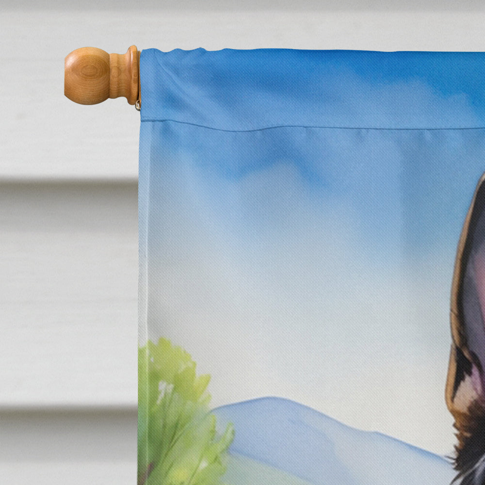 Black German Shepherd Easter Egg Hunt House Flag