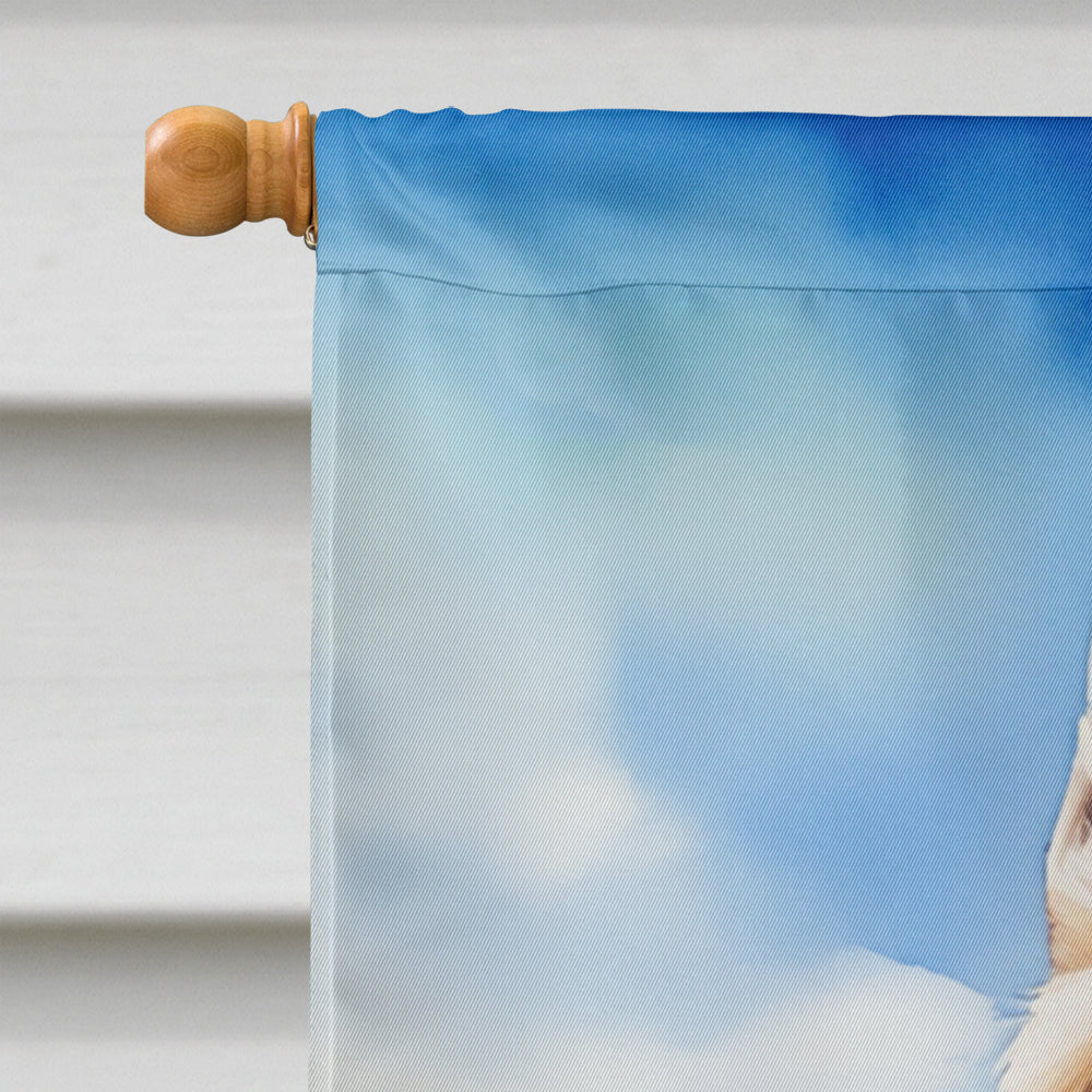 White German Shepherd Easter Egg Hunt House Flag