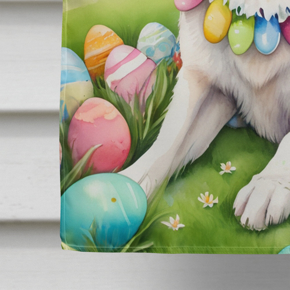 White German Shepherd Easter Egg Hunt House Flag