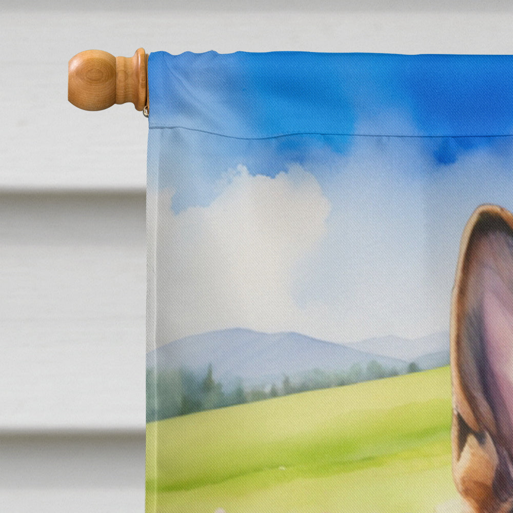 German Shepherd Easter Egg Hunt House Flag