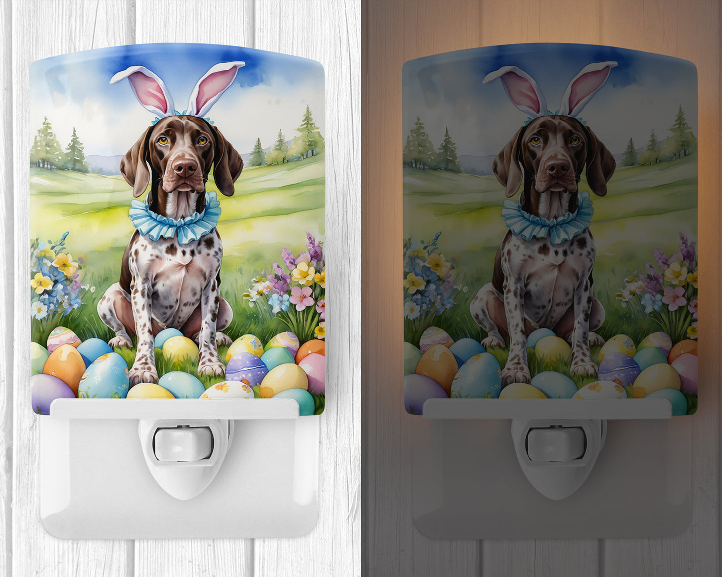 German Shorthaired Pointer Easter Egg Hunt Ceramic Night Light