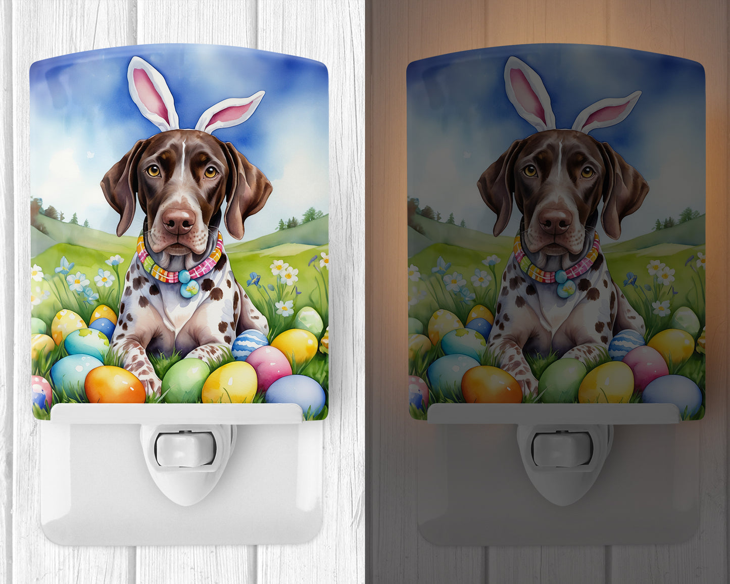 German Shorthaired Pointer Easter Egg Hunt Ceramic Night Light