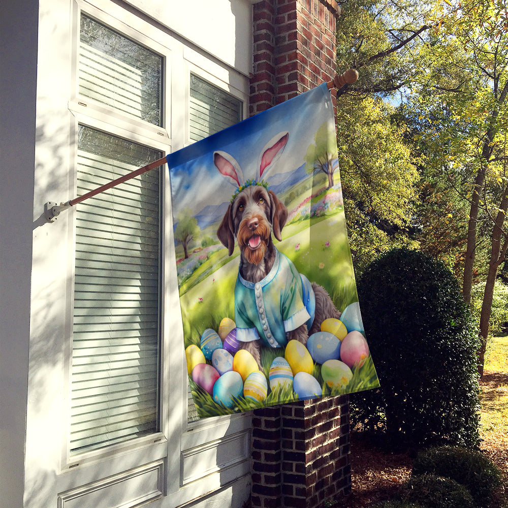 German Wirehaired Pointer Easter Egg Hunt House Flag