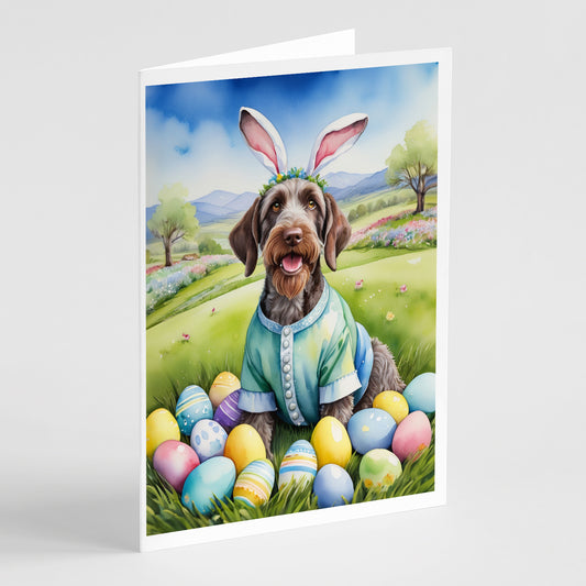 Buy this German Wirehaired Pointer Easter Egg Hunt Greeting Cards Pack of 8