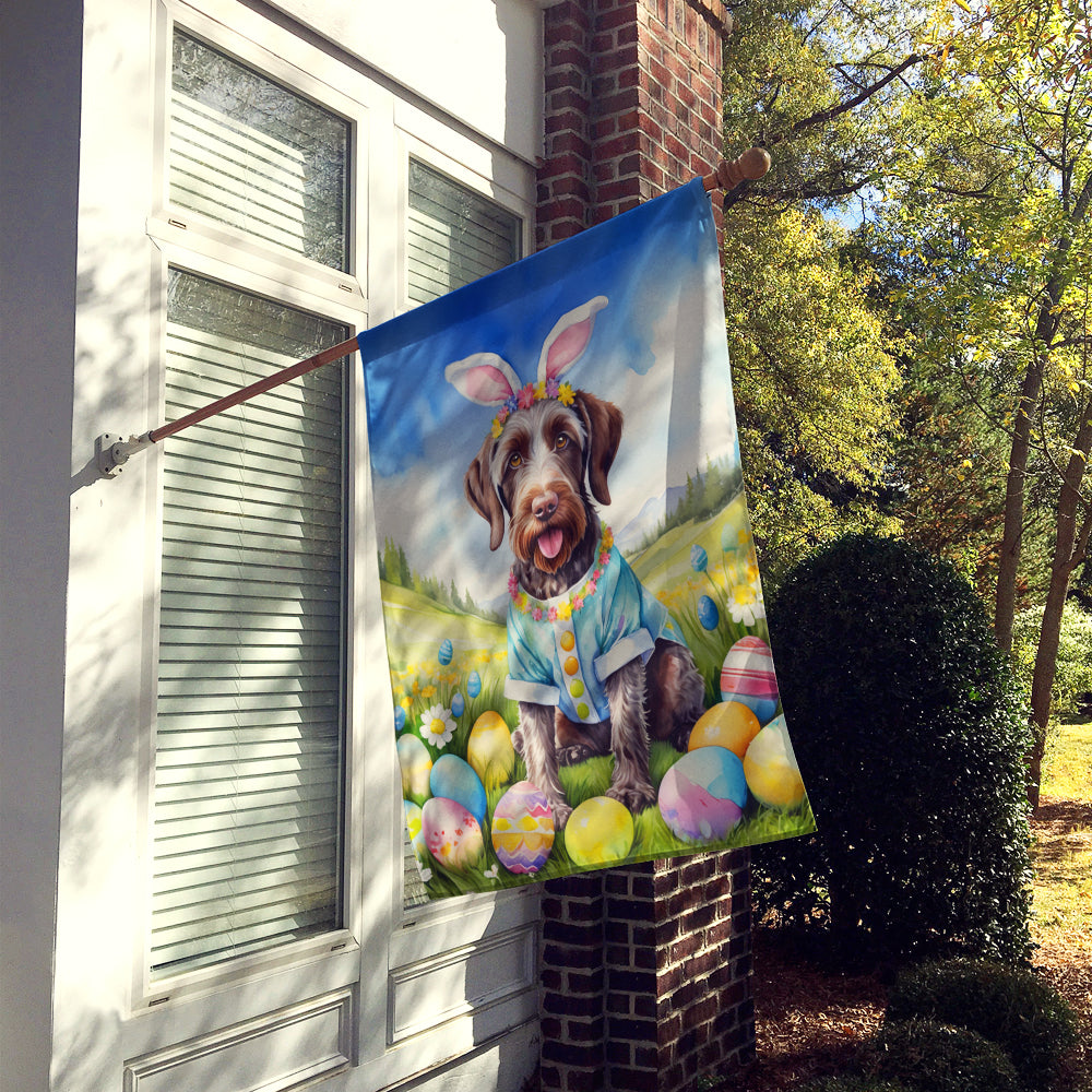 German Wirehaired Pointer Easter Egg Hunt House Flag