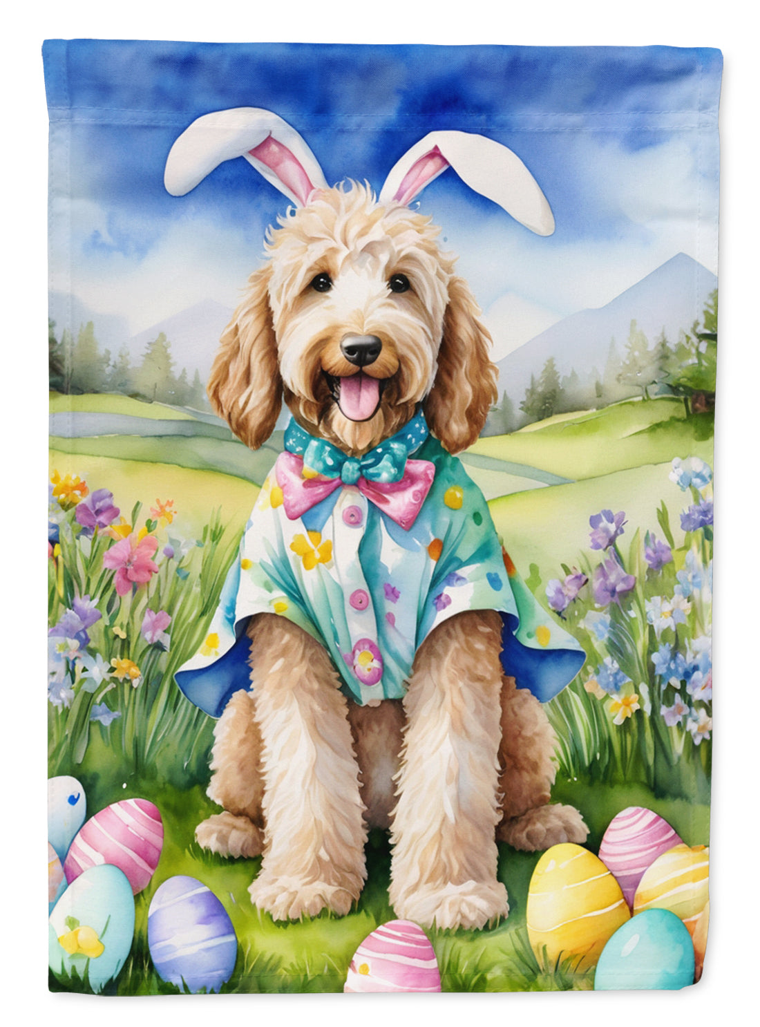 Buy this Goldendoodle Easter Egg Hunt House Flag