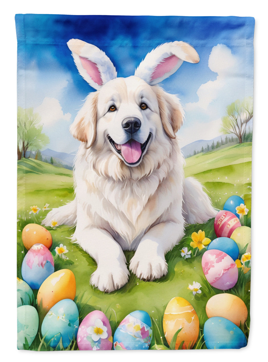 Buy this Great Pyrenees Easter Egg Hunt House Flag