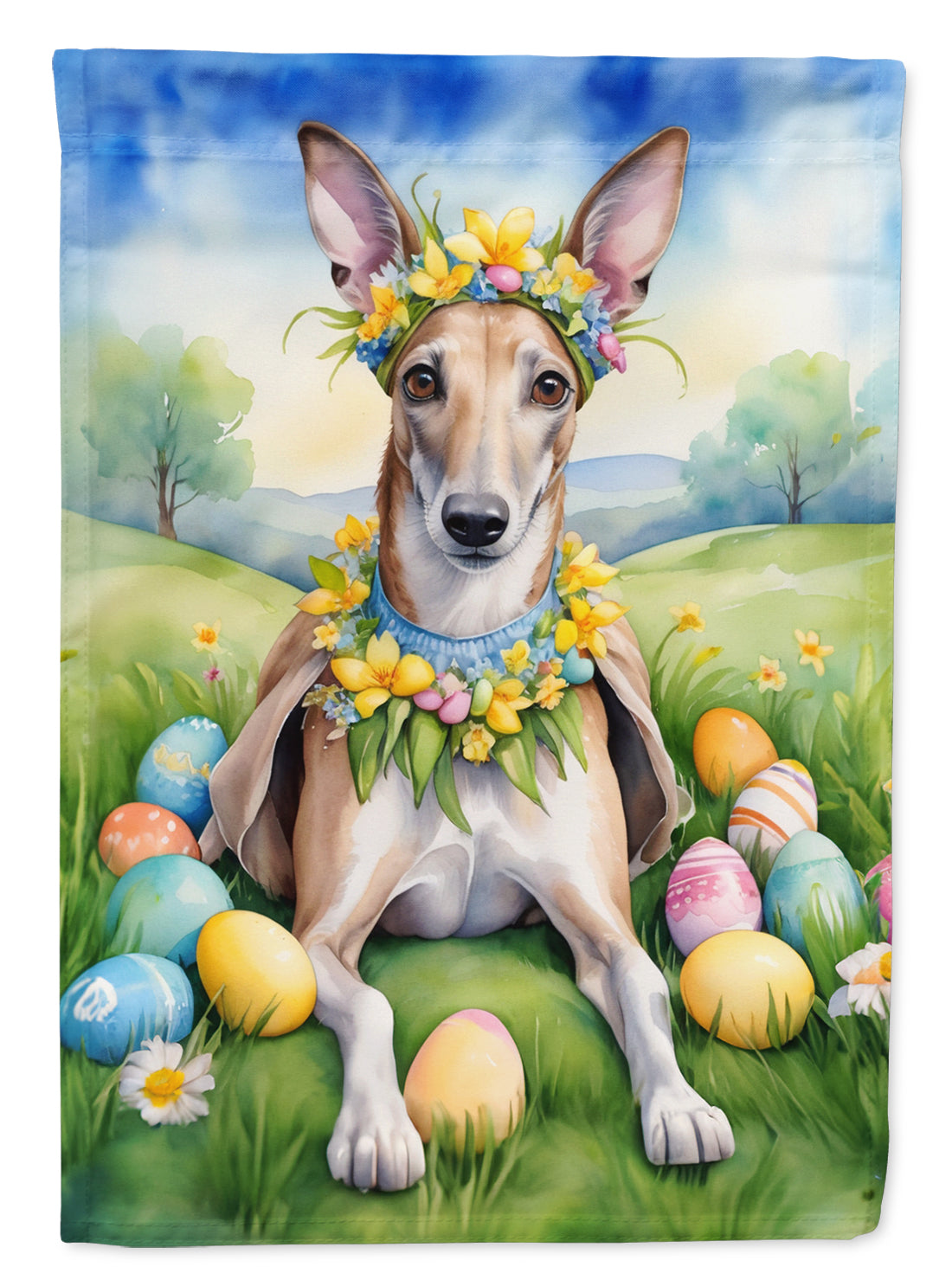 Buy this Greyhound Easter Egg Hunt House Flag