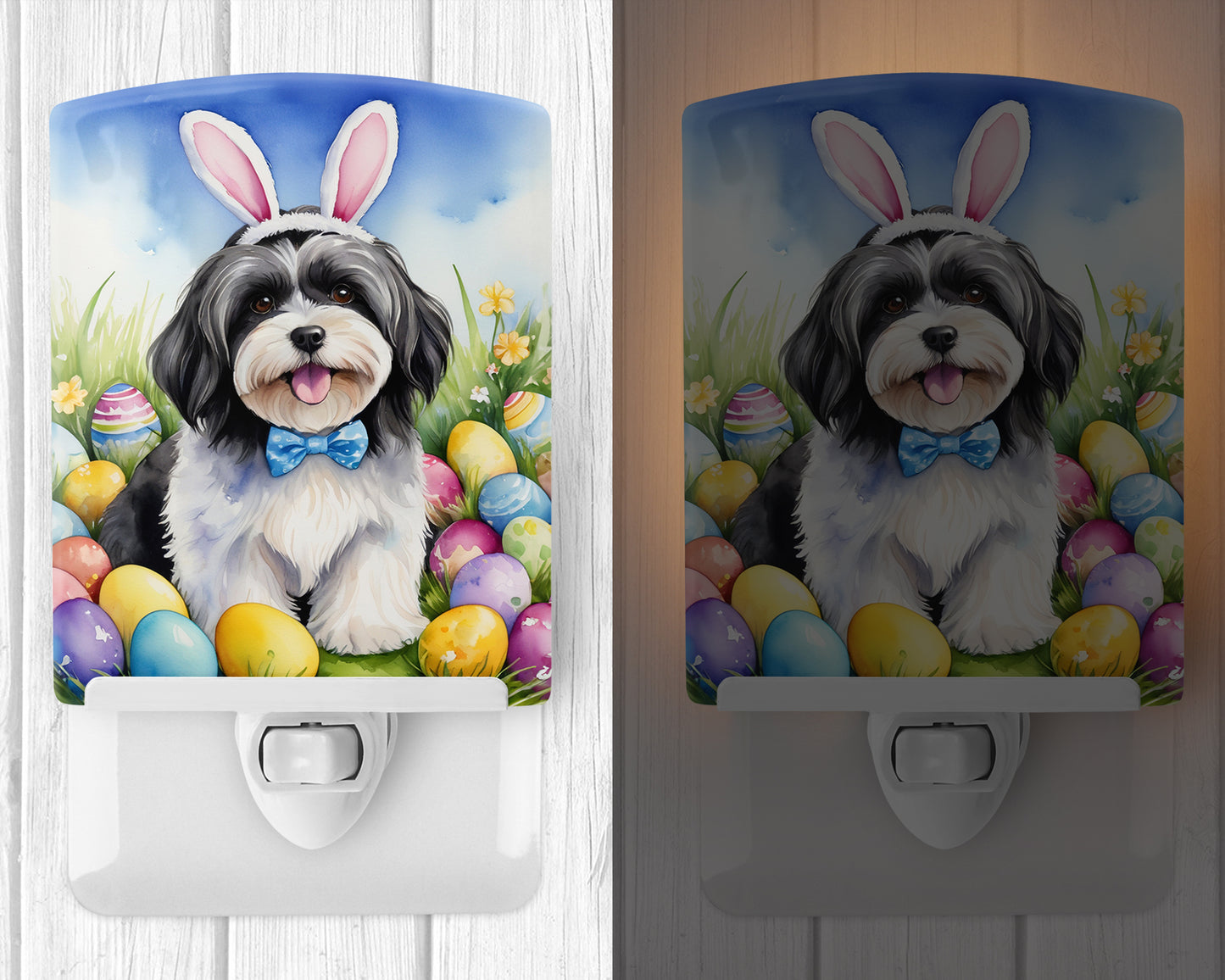 Havanese Easter Egg Hunt Ceramic Night Light