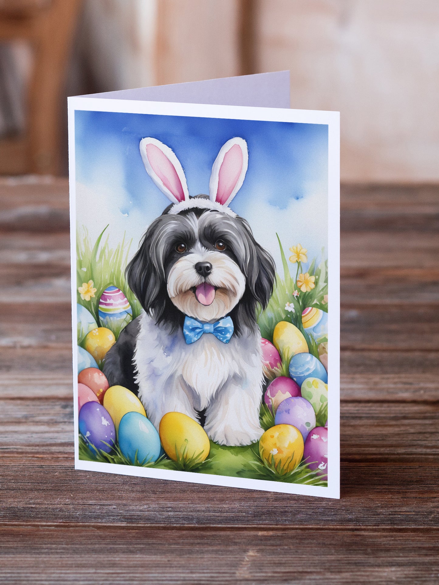 Havanese Easter Egg Hunt Greeting Cards Pack of 8