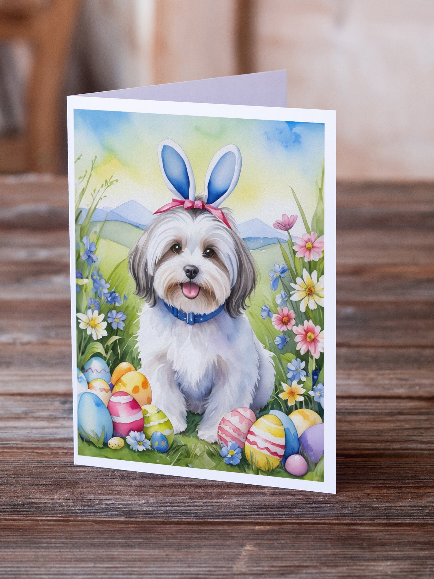 Havanese Easter Egg Hunt Greeting Cards Pack of 8